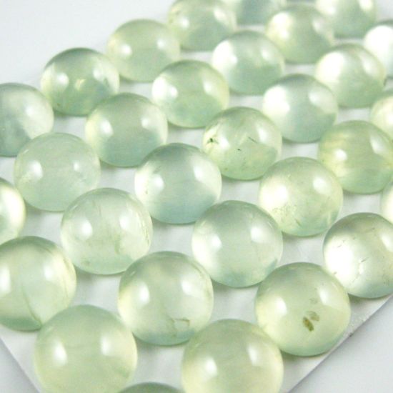 Wholesale Cabochon Prehnite Round, 10mm, Grade A+