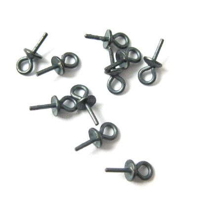 Wholesale Oxidized Sterling Silver Peg Bail Cap for Half Drilled Beads and Pearls, Wholesale Findings
