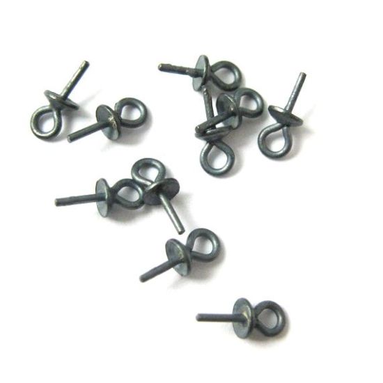 Wholesale Oxidized Sterling Silver Peg Bail Cap for Half Drilled Beads and Pearls, Wholesale Findings