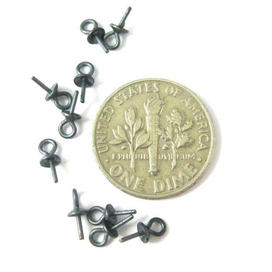 Wholesale Oxidized Sterling Silver Peg Bail Cap for Half Drilled Beads and Pearls, Wholesale Findings