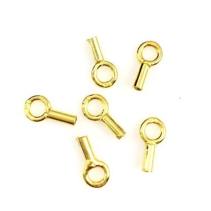 Wholesale Gold over Sterling Silver Plain Tube Ends ,Crimp and Endings for Jewelry Making, Wholesale Findings