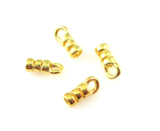 Wholesale Gold plated Sterling Silver Crimped Tube Ends ,Crimp and Endings for Jewelry Making, Wholesale Findings