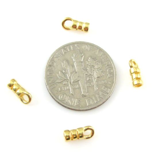 Wholesale Gold plated Sterling Silver Crimped Tube Ends ,Crimp and Endings for Jewelry Making, Wholesale Findings