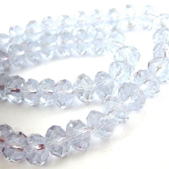 Wholesale Crystal Glass beads, 8X6mm Faceted Rondelle,Light Purple