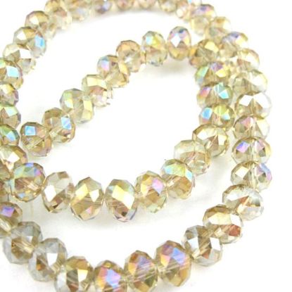 Wholesale Crystal Glass beads 8X6 Faceted Rondelle,Silver Champagne, AB