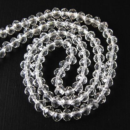 Wholesale  Crystal Glass beads, 6X4mm Faceted Rondelle,Clear color