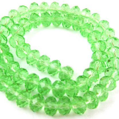 Wholesale Crystal Glass beads, 6X4mm Faceted Rondelle,Apple Green