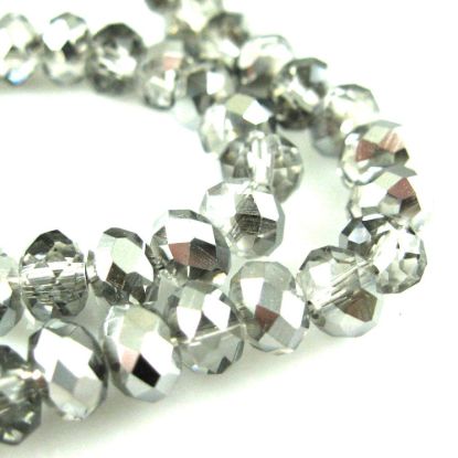 Wholesale Crystal Glass beads 6X4 Faceted Rondelle, Grey Color