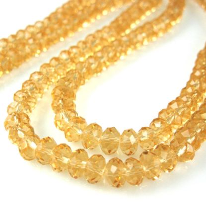 Wholesale Crystal Glass beads 6X4 Faceted Rondelle, Citrine Color
