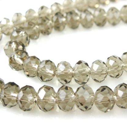 Wholesale Crystal Glass beads 6X4 Faceted Rondelle, Dark Grey Color