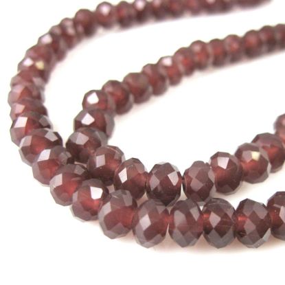 Wholesale Crystal Glass beads 6X4 Faceted Rondelle, Purple Garnet Color