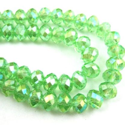 Wholesale Crystal Glass beads, 4X3mm Faceted Rondelle,Apple Green,AB