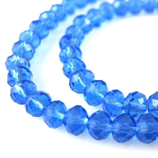 Wholesale Crystal Glass beads 4X3 Faceted Rondelle, Blue