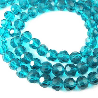 Wholesale Crystal Glass Beads 4mm Round Faceted Beads, Peacock Blue