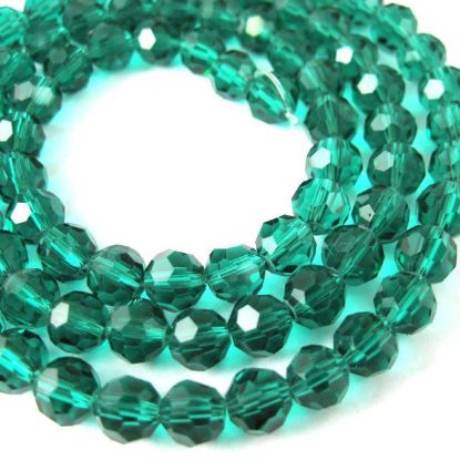 Wholesale Crystal Glass Beads 6mm Round Faceted Beads, Peacock Green Color
