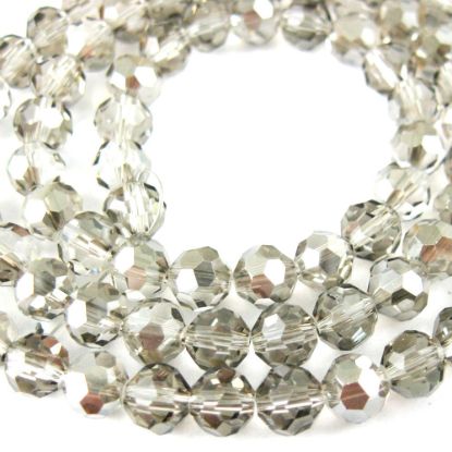 Wholesale Crystal Glass Beads 4mm Round Faceted Beads, Grey Color