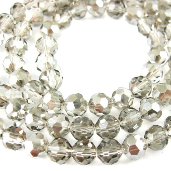 Wholesale Crystal Glass Beads 4mm Round Faceted Beads, Grey Color