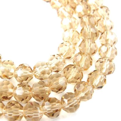 Wholesale Crystal Glass Beads 6mm Round Faceted Beads, Champagne Color
