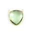 Wholesale Gold plated Sterling Silver Green Amethyst Quartz Large Trillion Shaped Bezel Gemstone Connector Links, Wholesale Gemstone Charms and Pendants for Jewelry Making