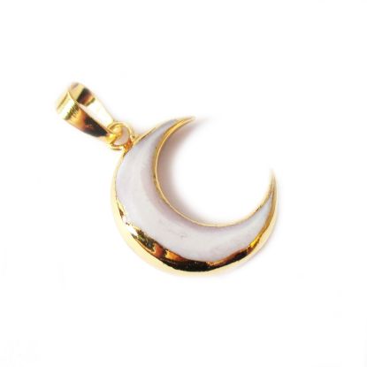 Crescent Moon Shell Pendant , Natural Gemstone Pendants, Wholesale Jewelry Supplies