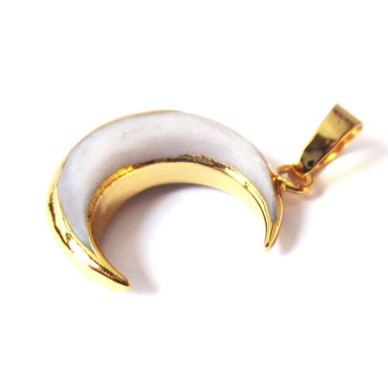 Crescent Moon Shell Pendant , Natural Gemstone Pendants, Wholesale Jewelry Supplies