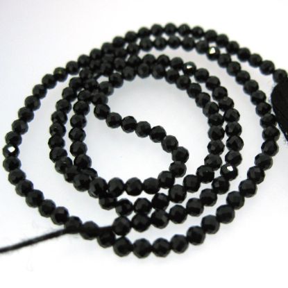Wholesale Gemstone beads - Black Spinal Faceted Round Beads - 2.5mm - 13 inches - full strand