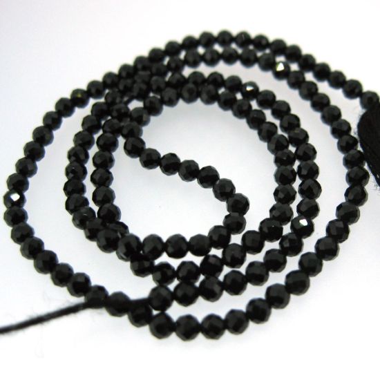 Wholesale Gemstone beads - Black Spinal Faceted Round Beads - 2.5mm - 13 inches - full strand