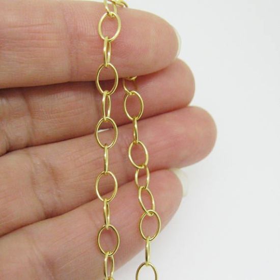 Wholesale Chain, Gold plated 925 Sterling Silver Thick Oval Cable Chain Bulk Chain by the foot