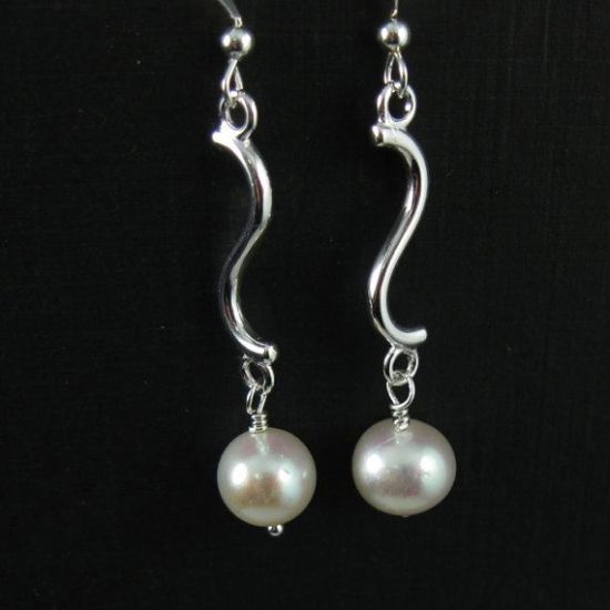 Wholesale 925 Sterling Silver Connector -  Curved Bar Connector-(25mm)