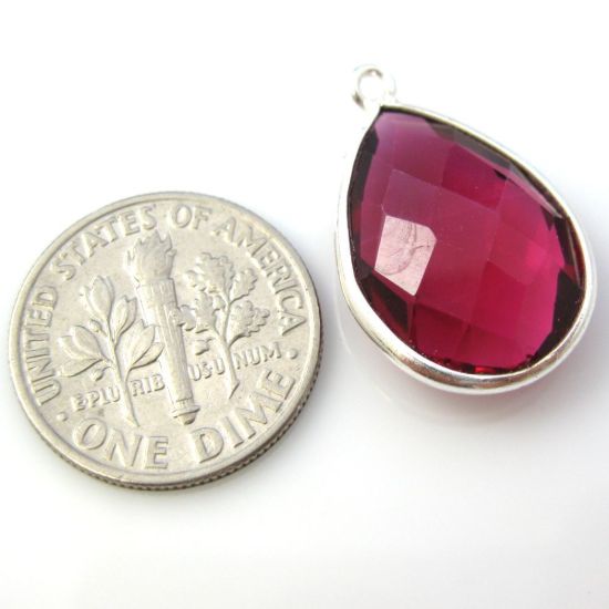 Wholesale Sterling Silver Teardrop Bezel Blue Sapphire Dyed Gemstone Pendant, Wholesale Gemstone Pendants for Jewelry Making