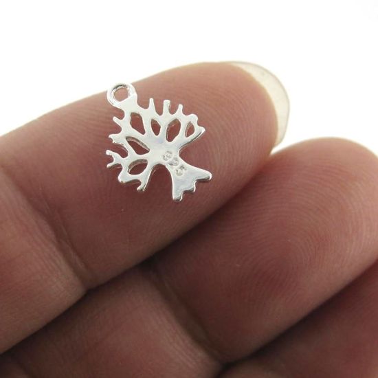 Wholesale Sterling Silver Tree of Life Cut Out Charm, Charms and Pendants for Jewelry Making, Wholesale Findings