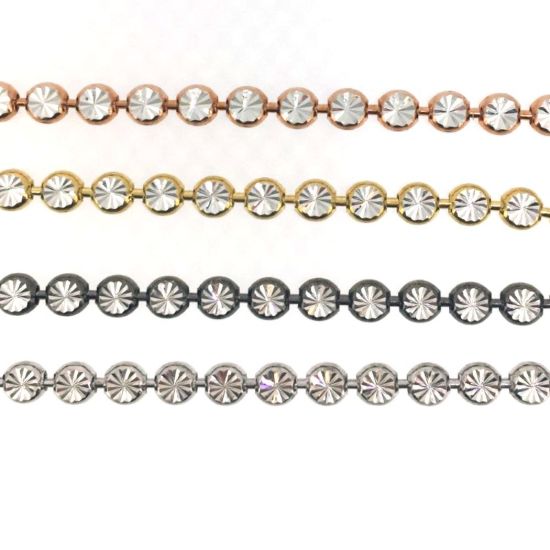 Wholesale Oxidized Sterling Silver Chain - Diamond Cut Bead Chain (sold per foot)