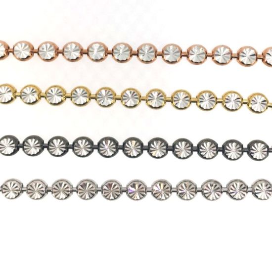 Wholesale Rose Gold Over Sterling Silver - 3mm Double Sided Diamond Cut Chain (sold per foot)