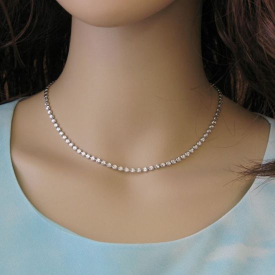 Wholesale Rhodium Over Sterling Silver Finished Chain - Diamond Cut Bead Chain