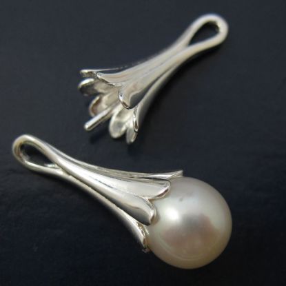 Wholesale Sterling Silver Fancy Bead Cap with Post, Wholesale Findings