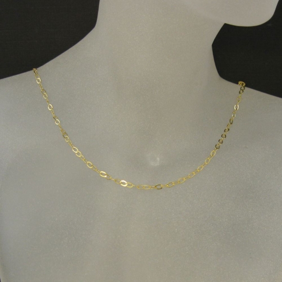 Wholesale Chain, Gold Plated 925 Sterling Silver Flat Cable Oval Chain 3 by 3.5mm Bulk Chain by the foot