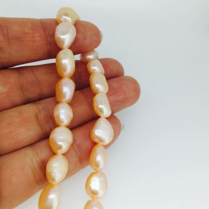 Wholesale Freshwater Pearl Strand 9-10mm Brown Rice Nugget Shape Pearls Wholesale Pearls for Beading and Jewelry Making