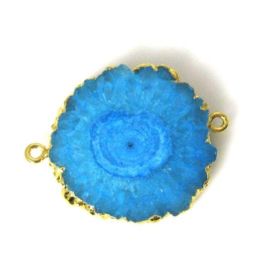 Wholesale Gold or Silver Plated Rainbow Solar Quartz Connector Double Bails Quartz Jewelry 