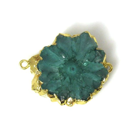 Wholesale Gold or Silver Plated Rainbow Solar Quartz Connector Double Bails Quartz Jewelry 