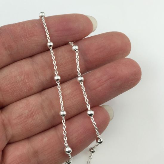 Wholesale Chain, Sterling Silver Beaded Ball Chain 3mm Ball, Bulk Chain by the foot