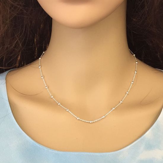 Wholesale Chain, Sterling Silver Beaded Ball Chain 3mm Ball, Bulk Chain by the foot