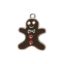 Wholesale Sterling Silver Enamel Gingerbread Man Charm, Christmas Charm