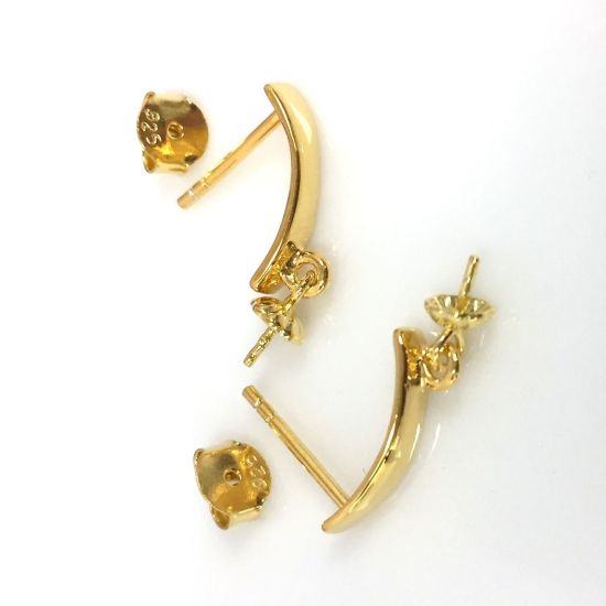 Wholesale Sterling Silver Rectangle Earring Post for Jewelry Making, Wholesale Earwire and Findings