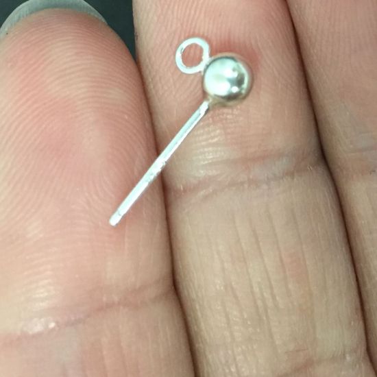 Wholesale Sterling Silver Simple Earring Studs with Ring (1 pair)