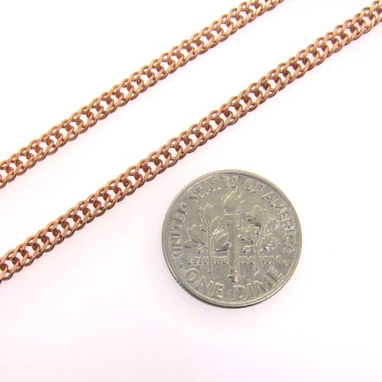 Wholesale Chain, Rose Gold over 925 Sterling Silver Double Diamond Cut Curb Chain, Bulk Chain by the foot