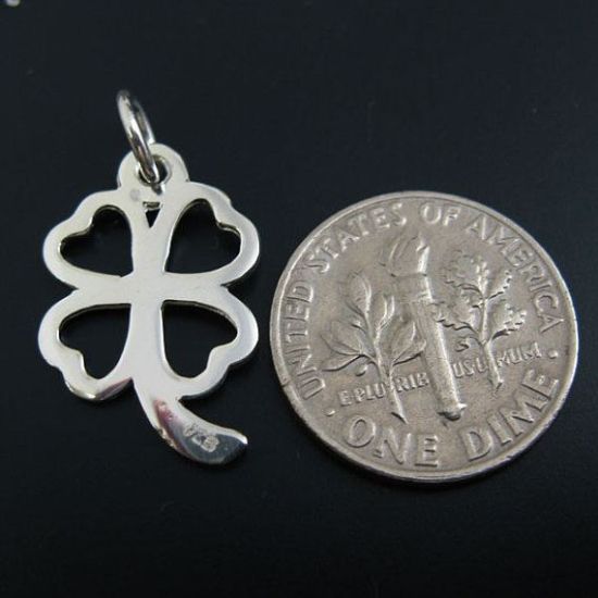 Wholesale Sterling Silver 4 leaf clover Charm, Charms and Pendants for Jewelry Making, Wholesale Findings