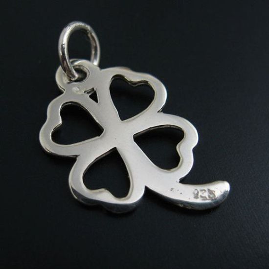 Wholesale Sterling Silver 4 leaf clover Charm, Charms and Pendants for Jewelry Making, Wholesale Findings