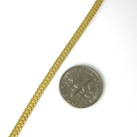 Wholesale Chain,Gold over 925 Sterling Silver Double Diamond Cut Curb Chain, Bulk Chain by the foot