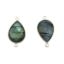 Wholesale Sterling Silver Bezel Gemstone Links - Large 13x18mm Faceted Pear Shape - Labradorite