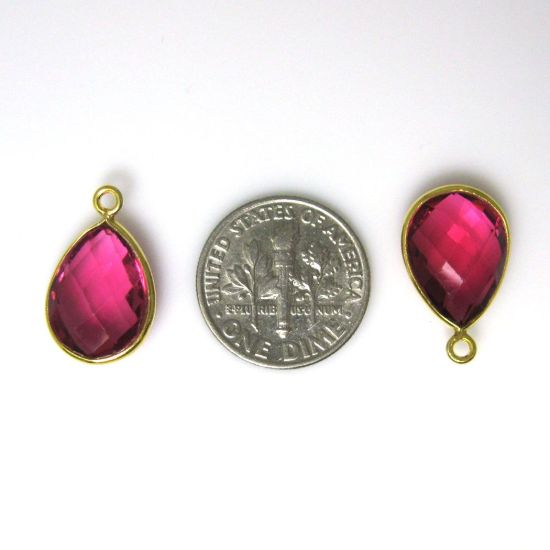 Wholesale Gold plated Sterling Silver Small Teardrop Bezel Iolite Quartz Gemstone Pendant, Wholesale Gemstone Pendants for Jewelry Making